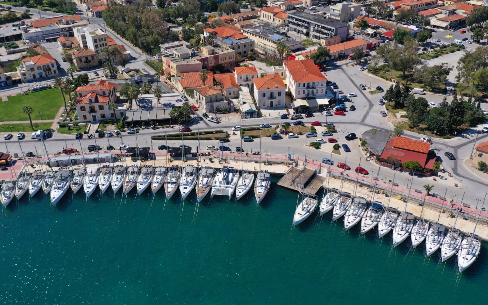 aerial,drone,photo,of,famous,port,of,lavrio,in,south